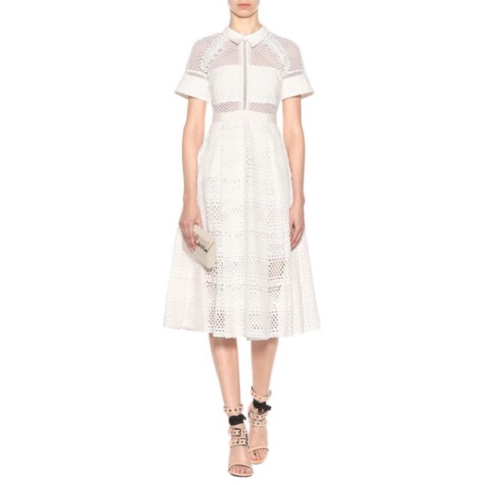 Self-Portrait Ivory Lace Midi Dress